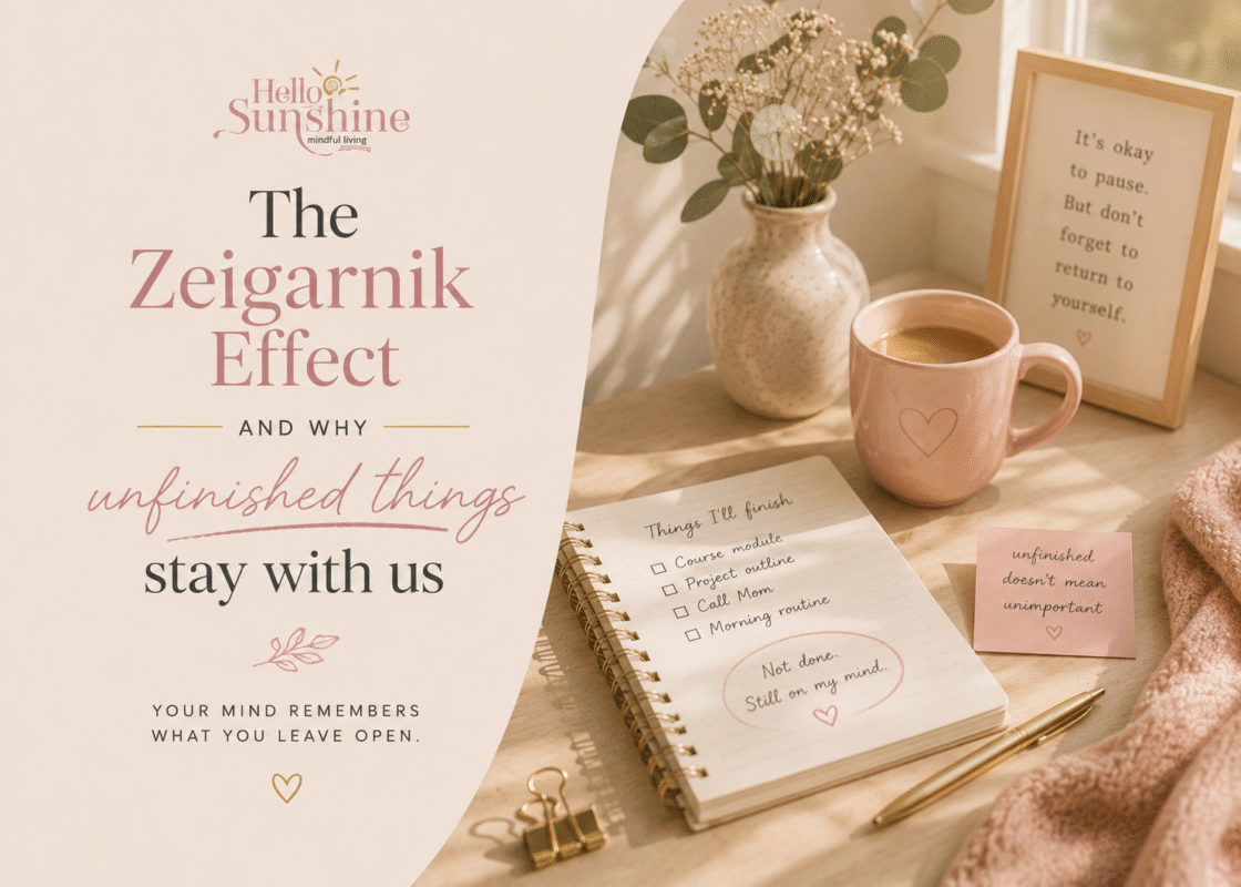The Zeigarnik Effect blog featured image with an unfinished checklist and journal.